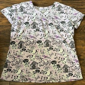 Purple Puppy Scrub Top